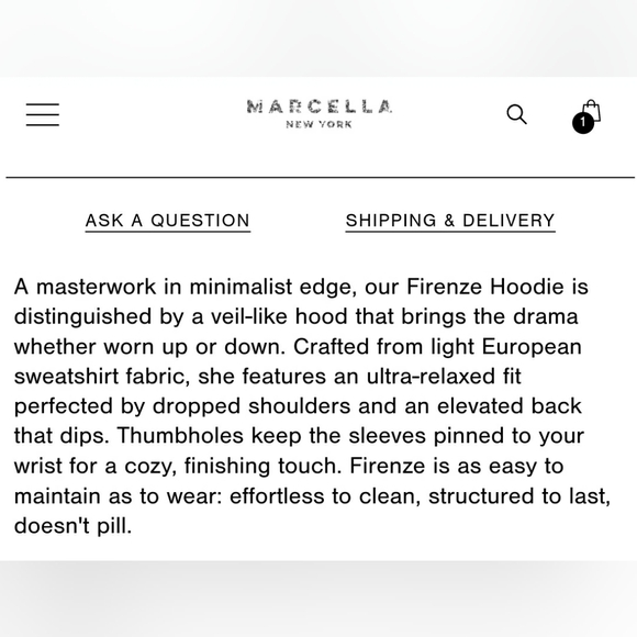 Marcella NYC Firenze Hoodie XXL Black - Picture 5 of 5